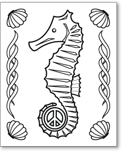 seahorse peace sign