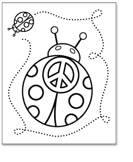 Ladybug Coloring Pages on The Ladybug Peace Sign Coloring Page Peace Of Advice Your Imagination