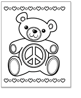 Peace Sign Coloring Pages on Pdf Of The Teddy Bear Peace Sign Coloring Page Peace Of Advice